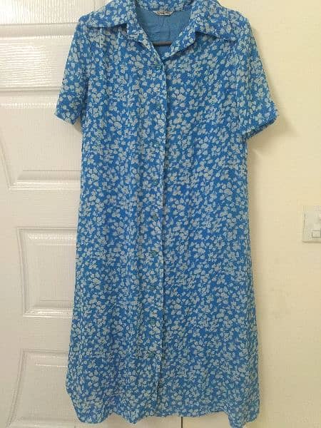 Blue floral long frock for summers 4