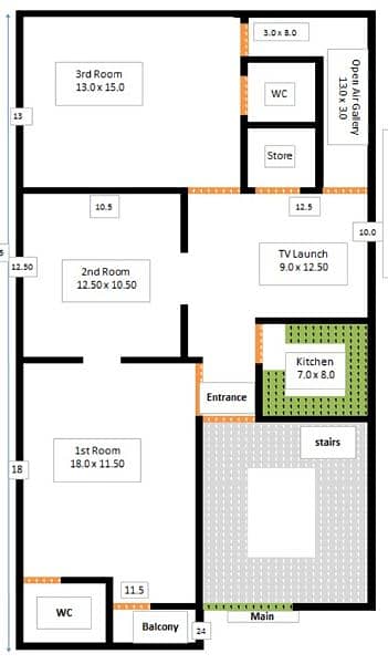 1st Floor for Rent Center Points Society Behind Lucky one mall 10