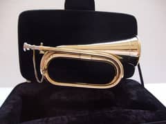 Army Bugle Gold colour B B Bugle with Case 0