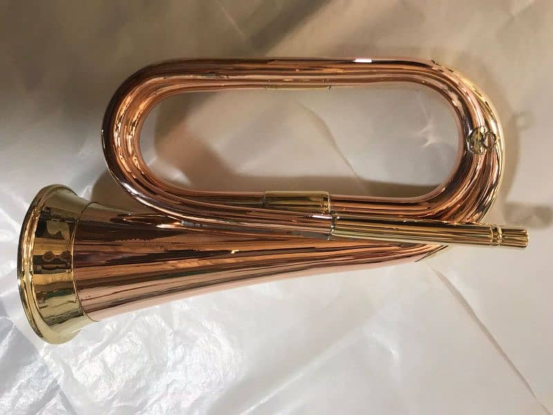 Army Bugle Gold colour B B Bugle with Case 2