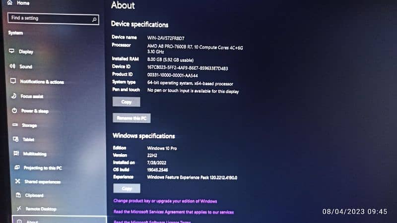 CPU Core i5 7th gen with LCD 2