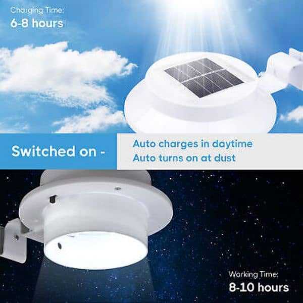 Solar Fence Led Lamp LONG WORKING Cool White TIME MULTI-SCENE USE 9