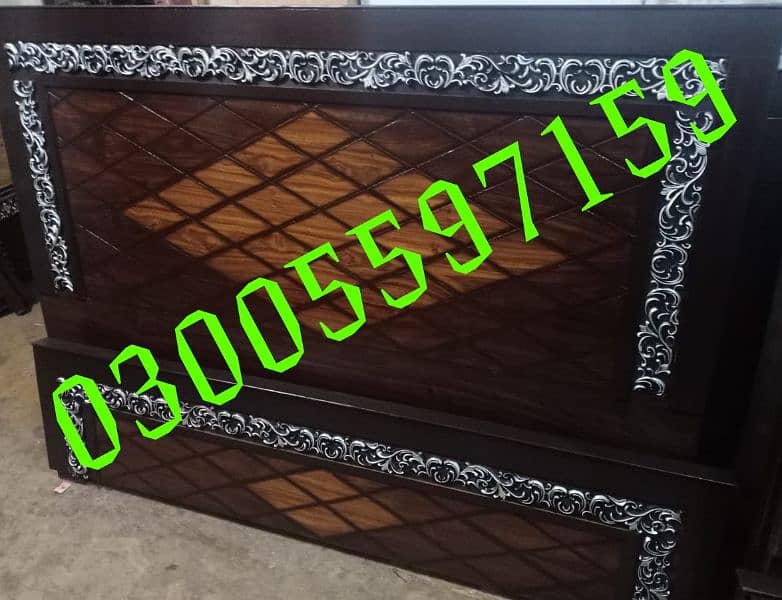 Heavy Wood double bed kingsize furniture dressing table sofa almari 10