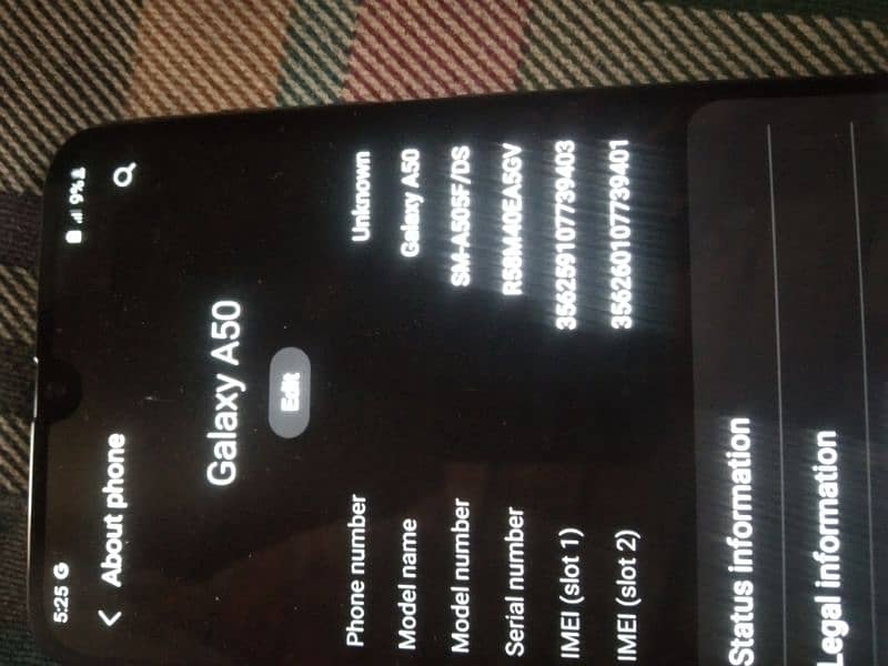 Samsung A50 original Penal for sale working penal with fingerprint 9