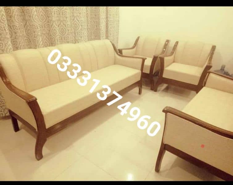 5 seeter sofa set pure sheesham wood frame 10year's warranty moltyfoam 4