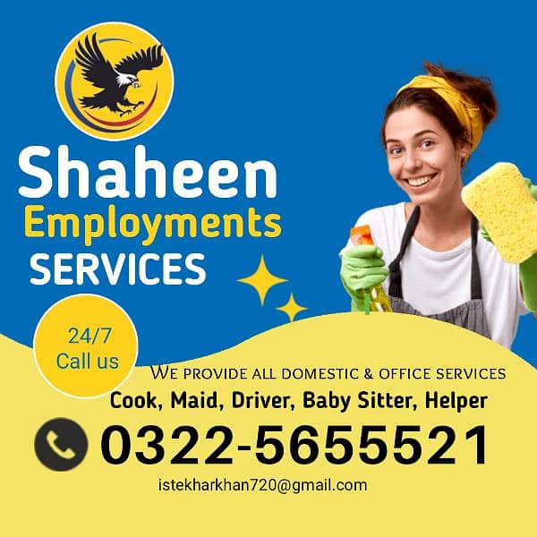 we provide Cook | Driver | Maid | Helper | Office Boy | Baby Sitter | 0