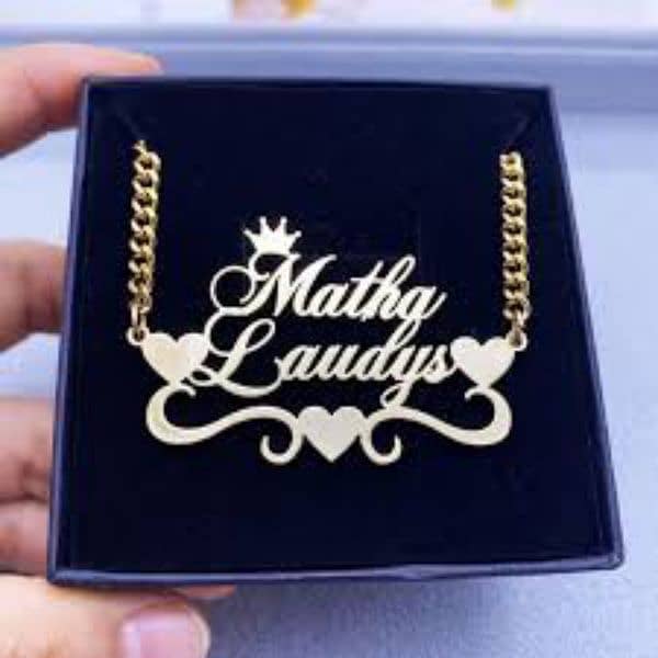 Gold Plated Name Locket Jewelry #Couple Name # With Gold Plated Chain 3