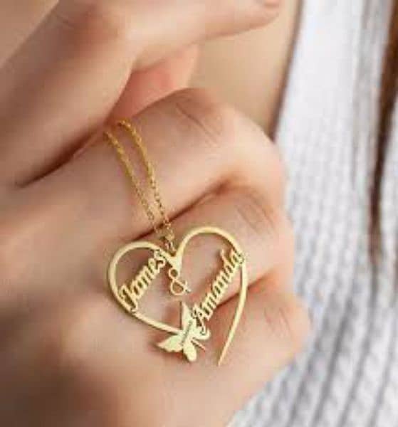 Gold Plated Name Locket Jewelry #Couple Name # With Gold Plated Chain 4