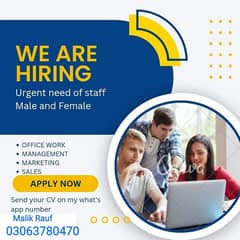 Male Female Staff Required