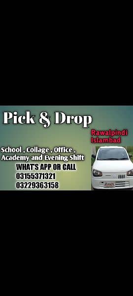 pick and drop Rawalpindi adyala road  se islamabad 0