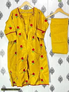 silk fancy gown 3 pcs suit. . 90 pkr delivery charges