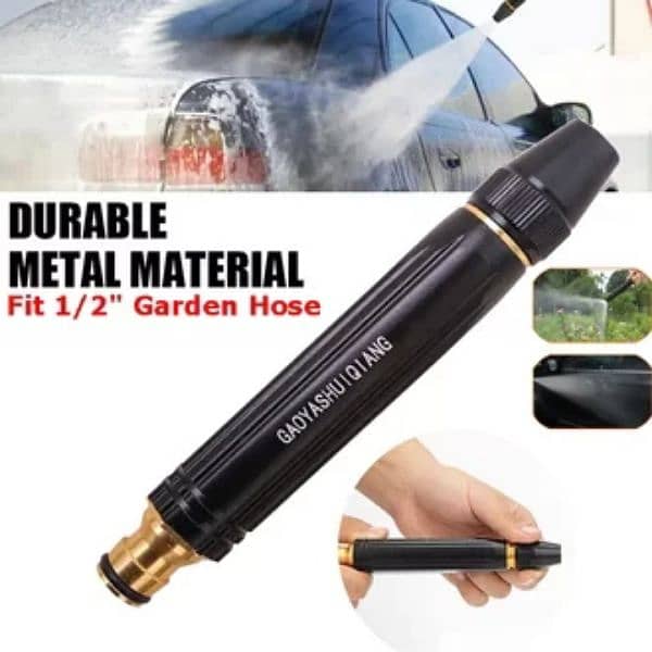 Water Sprayer Nozzle Adjustable Metal High Pressure Washing 1