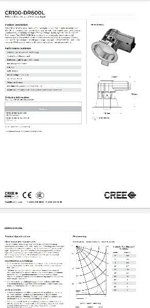 CREE LED Lighting CR100-DR600L 3000k 11.5watt 6