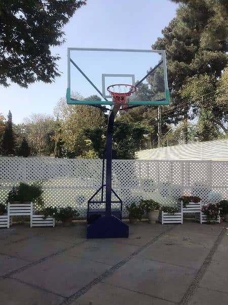 basketball movable pole and tempered glass board imported avliable 0