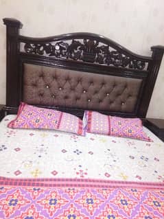 King size bed with side tables for sale