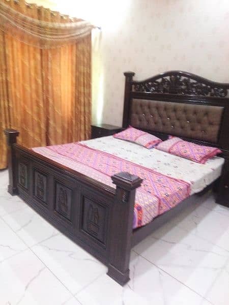 King size bed with side tables for sale 5