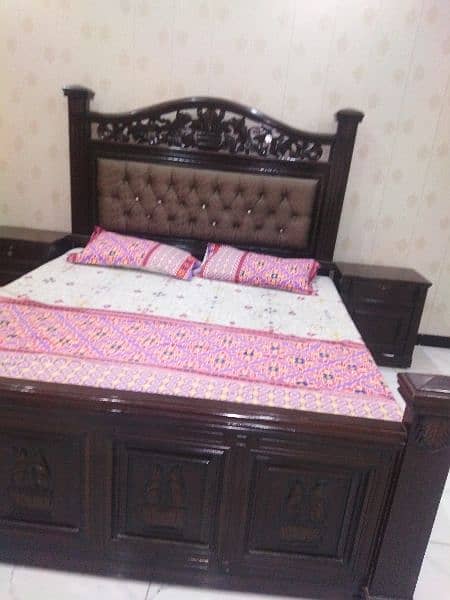 King size bed with side tables for sale 6