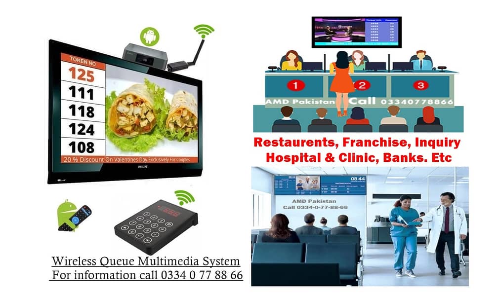 TV Queue System Wireless Devices New Banks Restaurants Hospital 11