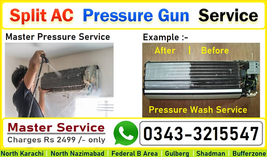 AC Service Jet Wash Like UAE | 1 & 1.5 Ton AC DC Inverter | Haier Gree 0