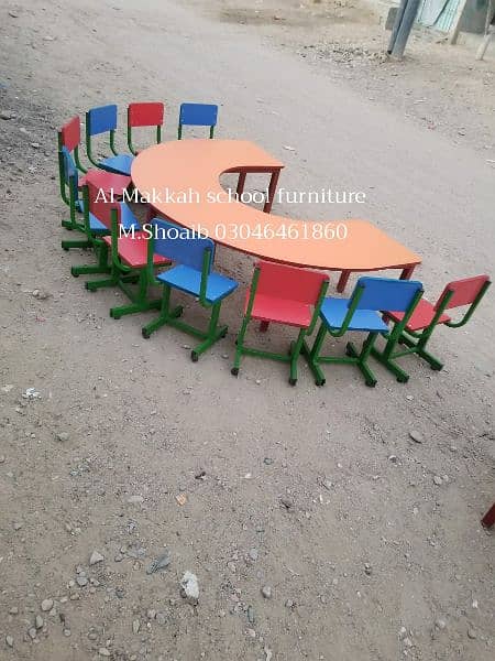 school furniture. Desk, Handle chair, chair and table,. . . . 3