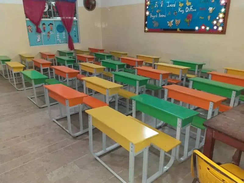 school furniture. Desk, Handle chair, chair and table,. . . . 8