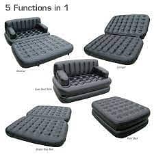 5 in 1 Inflatable Air Sofa Cum Bed With Electric Pump 03020062817 0