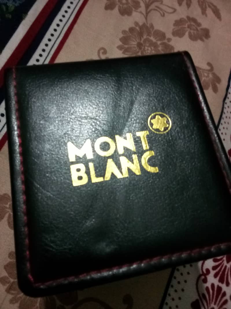 Mont Blanc Yellow Leather white dial golden compass 3
