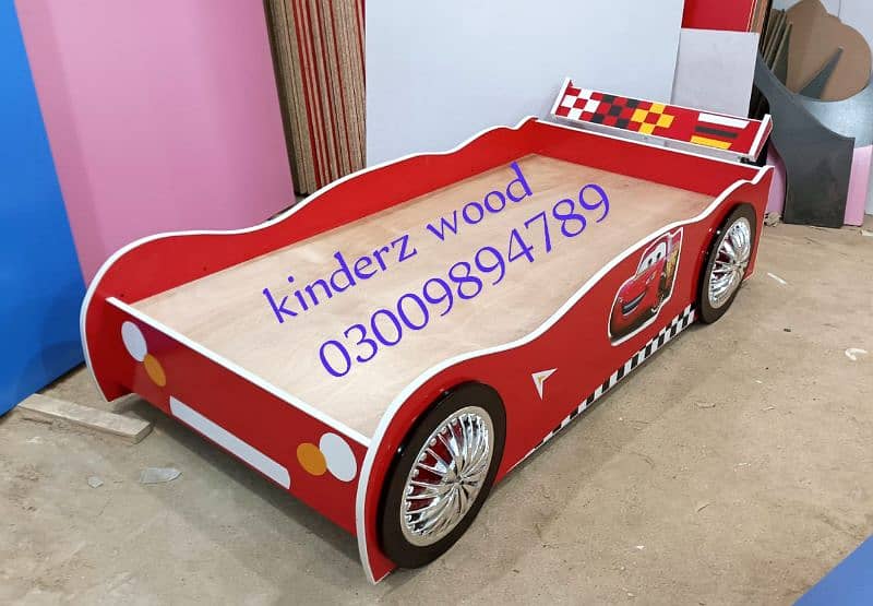 CAR BED WITH LIGHTS (kinderz wood) 7