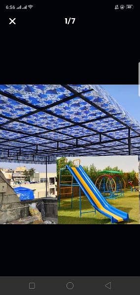 play ground swigs and roof parking shades  03142344544 5