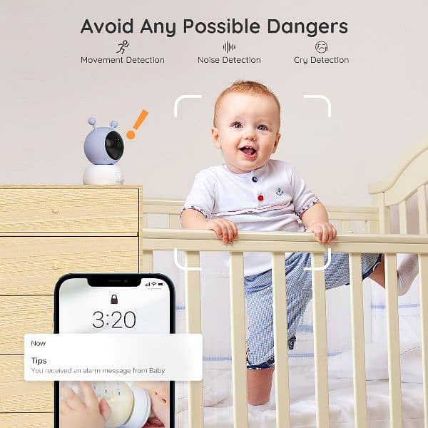 smart Baby Monitor new with wifi Camera, 5” 1080P HDScreen, 3000mAh 4