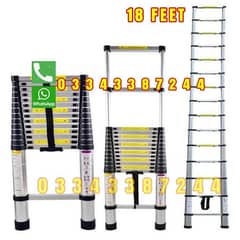 ALMUNIUM TELESCOPE LADDER 18 FEET. USE FOR GYM CLEANING AND DUST