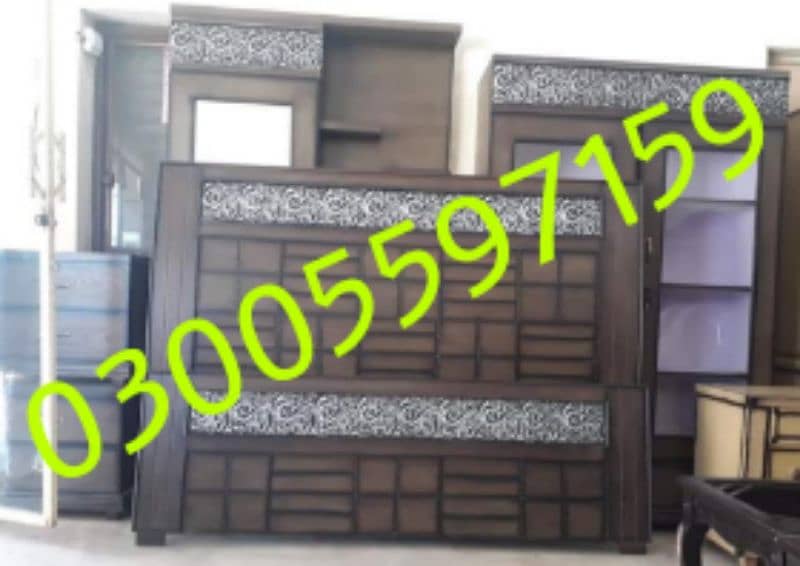 single bed double wood set home hostel furniture dressing dining room 10