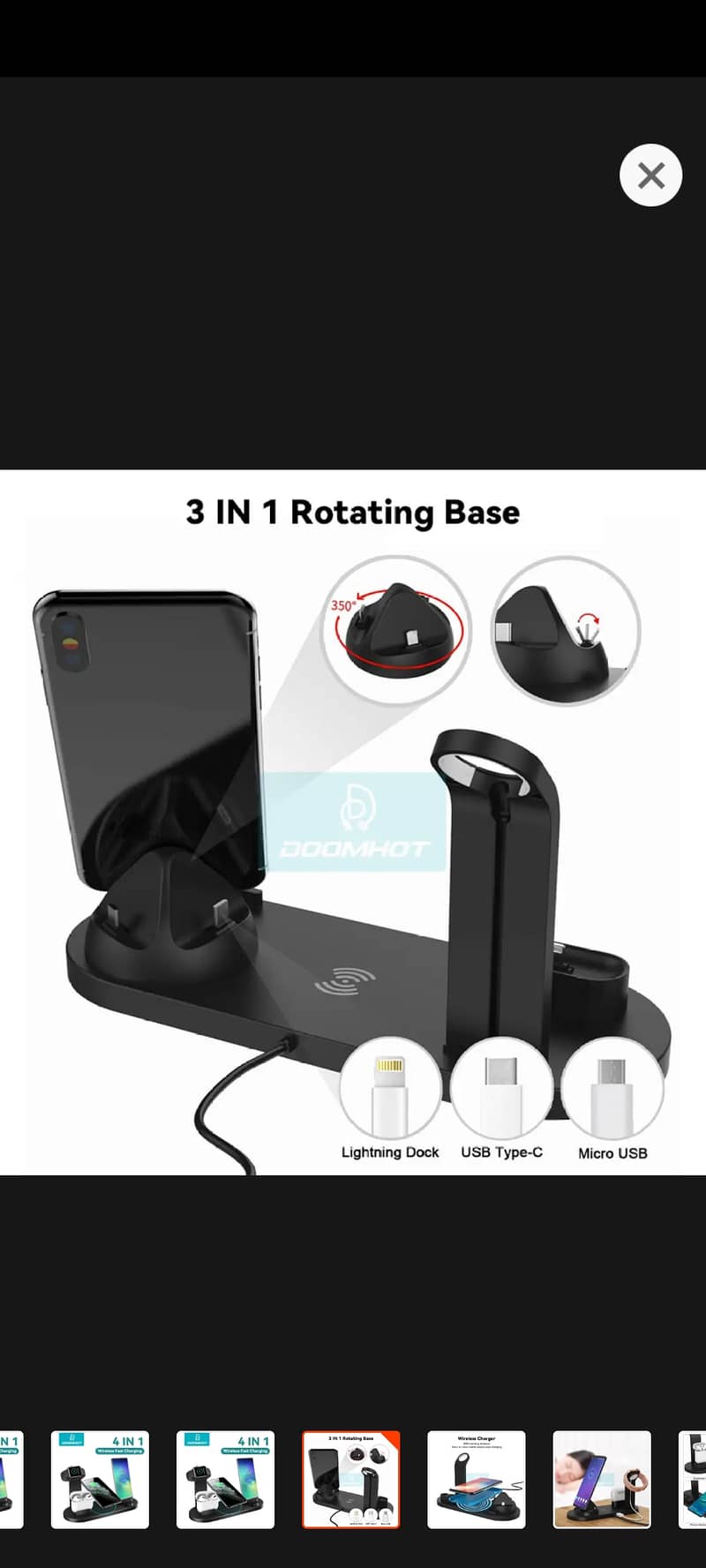 multifunctional 4 in one charging stand,also wireless charging support 4