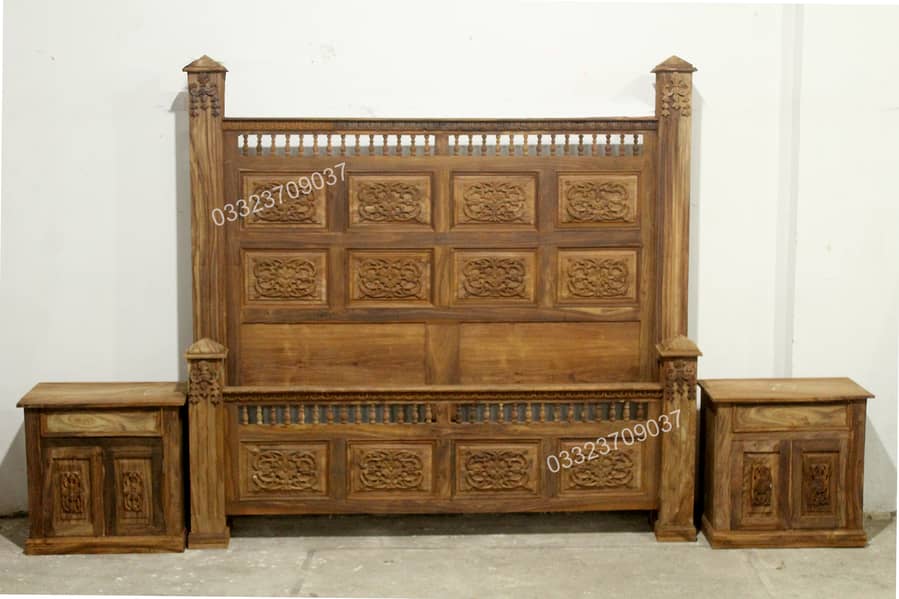 Solid Sheesham(Taali) Wooden Double Bed DressingSet Chinioti 12