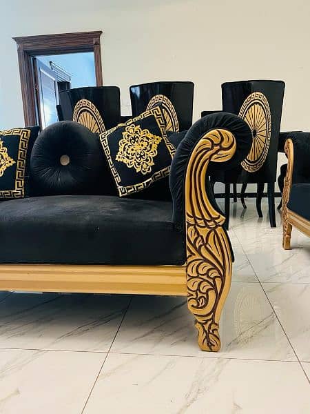 7 Seater LUXURY sofa Set for Sale Pure Wood 1