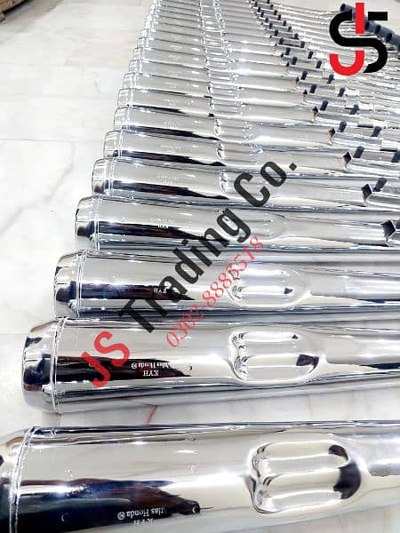 KHY Atlas Honda SC CG 125 Silencer Muffler Chrome 1