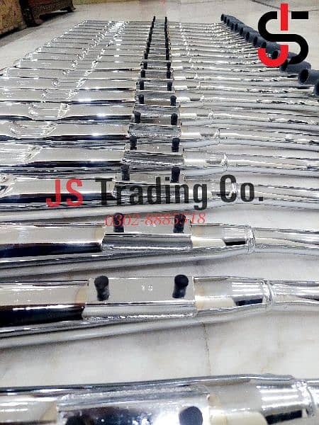 KHY Atlas Honda SC CG 125 Silencer Muffler Chrome 3