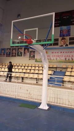basketball fixing pole and tempered glass board imported