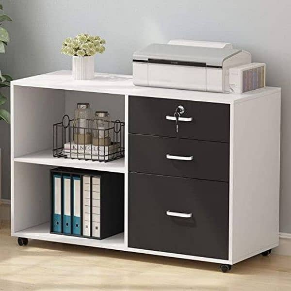 Office File Cabinets and Printer Table 1