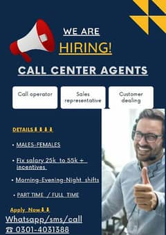 Call Center Urgent staff required (apply now)