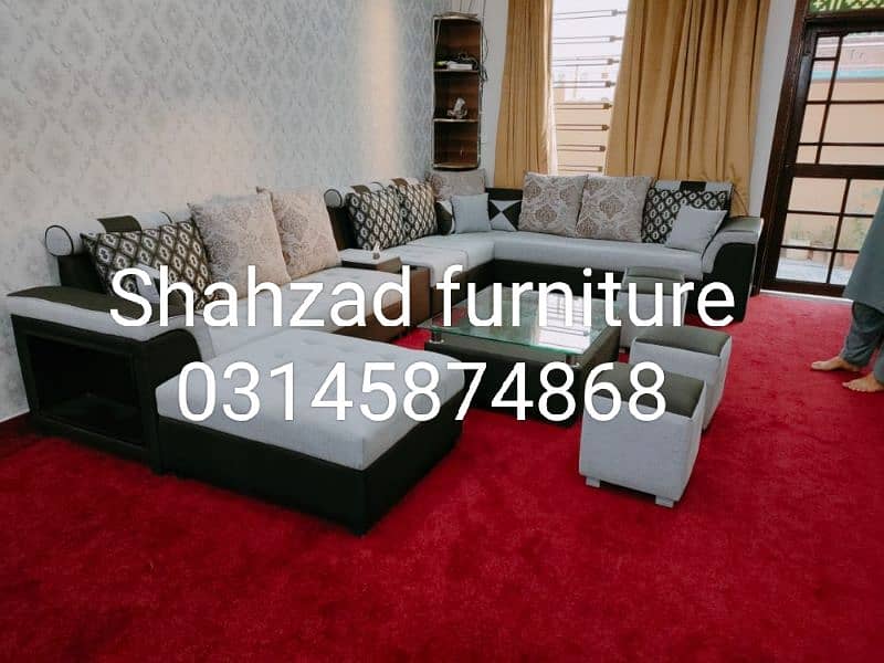 tv lonch u shape sofa with four stools 5