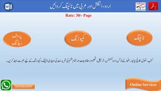 Urdu, English, Arabic Typing Services