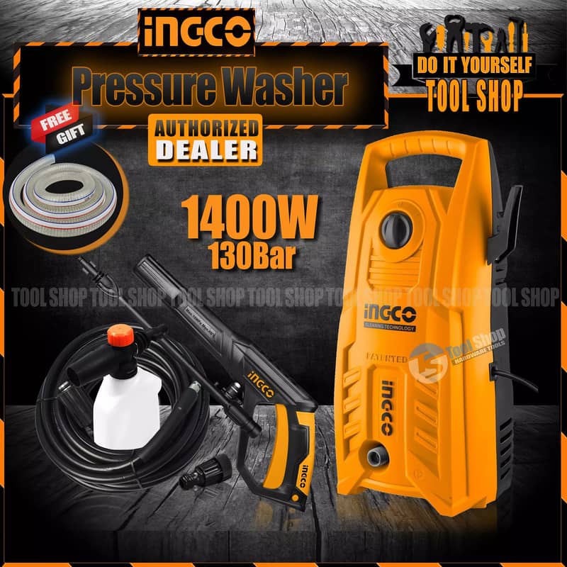INGCO Brand Industrial High Pressure Washer Machine - 130 Bar 7