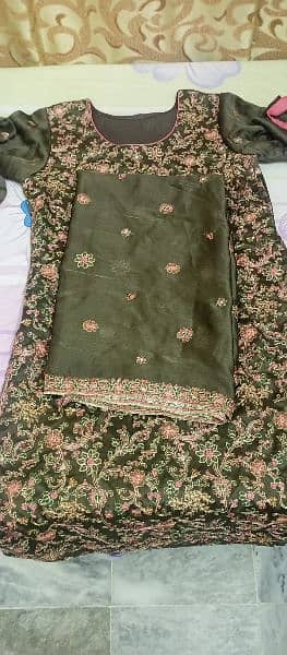 Special offer 3pc Full embroidered Silk suite 1