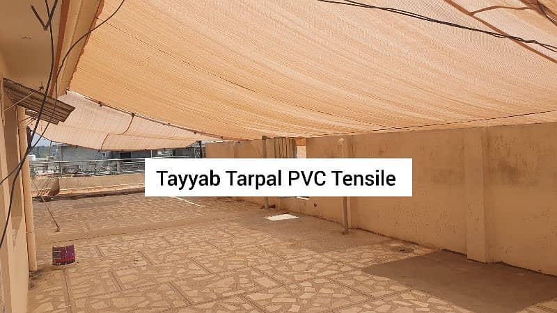 Pvc tensile | car parking shade | Green net | Waterproof Tarpal 9