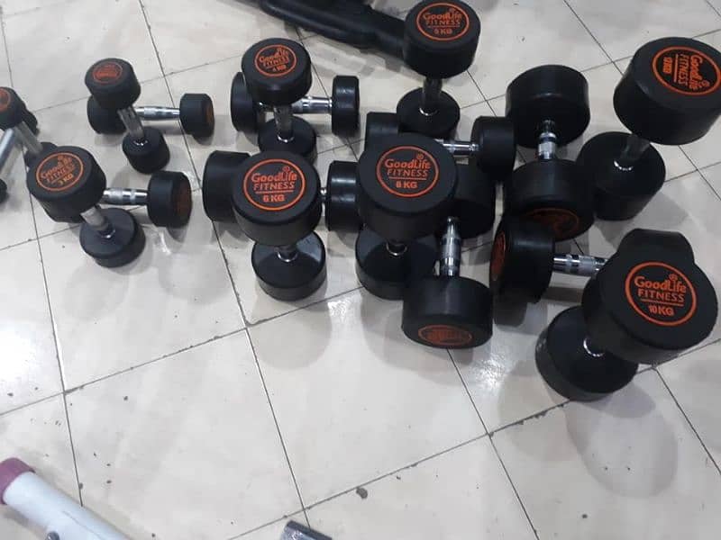 OLYMPIC RUBBER PLATES RUBBER DUMBBELL 6