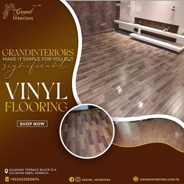 Vinyl flooring wooden floor pvc laminated spc floor by Grand interi 0