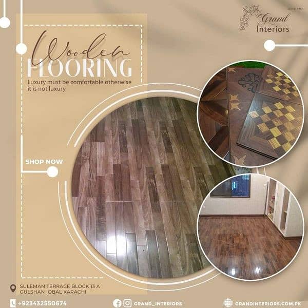 Vinyl flooring wooden floor pvc laminated spc floor by Grand interi 1