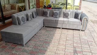 L shape sofa with 2 chair and table free