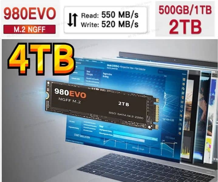 Original 2TB M.2 SSD 4TB NGFF SSD hard Drive 980EVO NVMe pcie 970
